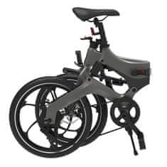 STYLE BIKE S6 skladací designový elektrobicykel - ebike s vyberateľnou batériou, čierno-biela metalíza