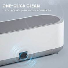 VYZIO® Kompaktná prenosná ultrazvuková čistička na čistenie citlivých predmetov (biela farba) | ULTRACLEAN