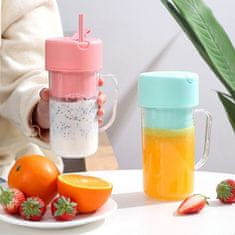 HOME & MARKER® Prenosný elektrický mixér na smoothie a pohár 2v1 (420 ml) – ružová | BLENDZY