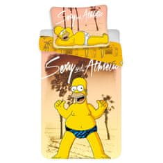 Jerry Fabrics Obliečky Simpsonovci - Homer na pláži 140x200 70x90 cm 100% Bavlna