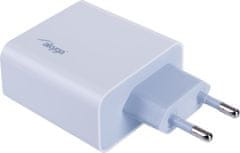 TRX Akyga AK-CH-14 USB nabíječka 220V/ 5-20V/ 45W/ USB-C + USB-A/ PD 3.0/ QC 3.0/ AFC/ FCP/ Apple 2.4A/ PPS/ bílá