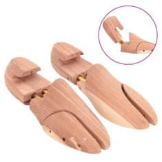 Vidaxl Napínač topánok s obuvákom EU 40-41 masívne cédrové drevo