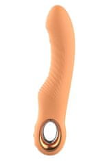 Dreamtoys Glam Flexible Ribbed Vibe (Orange), vaginálny vibrátor s rebrovaním