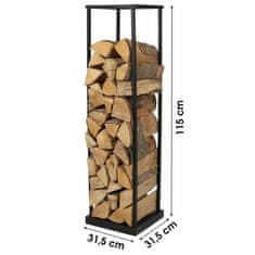 DOCHTMANN Stojan na drevo kovový vysoký, 31,5x31,5x115cm