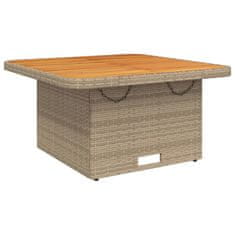 Petromila vidaXL Záhradný stôl béžový 80x80x71 cm polyratan a akáciové drevo