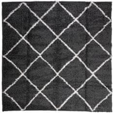 Petromila vidaXL Shaggy koberec PAMPLONA, vysoký vlas, čierno krémový 240x240 cm