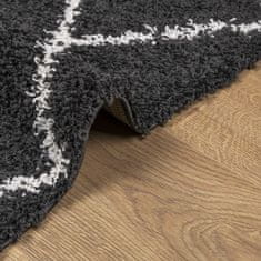 Petromila vidaXL Shaggy koberec PAMPLONA, vysoký vlas, čierno krémový 160x230 cm