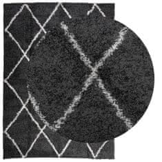 Petromila vidaXL Shaggy koberec PAMPLONA, vysoký vlas, čierno krémový 240x340 cm