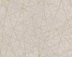 A.S. Création vliesové tapety 39177-3 Zlaté 3D čiary v šedom - 0,53m x 10,05m