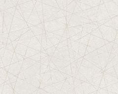A.S. Création vliesové tapety 39177-1 Krémové 3D čiary v bielom - 0,53m x 10,05m