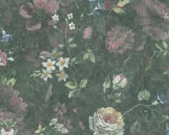 A.S. Création Eko vliesová tapeta viacfarebná, zelená - kvety, 38636-2 Natural Living