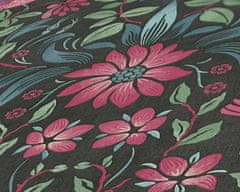 A.S. Création Vliesové tapety 39075-1 Maison Charme - kvietkovaná ružovozelená s tmavým pozadím