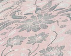 A.S. Création Vliesové tapety 39075-2 Maison Charme - kvietkovaná šedá s ružovým pozadím