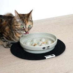 EBI D&D I LOVE HAPPY CATS Sue Keramická miska na pomalé jedenie pre mačky 750ml - 20x20x4,5cm biela