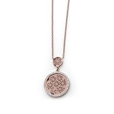 Oliver Weber Pôvabný bronzový náhrdelník s kubickými zirkónmi Ukulan Crystal Blossoms 12321RG