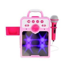 JOKOMISIADA Hudobný reproduktor Boombox s mikrofónom, ružový