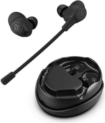 moderní bezdrátová sluchátka jlab work buds stylové pouzdro hovory handsfree kvalitní mikrofon nabíjecí pouzdro