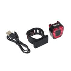 WOWO Predné a zadné USB bicyklové svetlo, červené, 100 lumenov, s vstavanou batériou