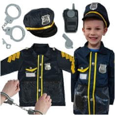WOWO Policajný Karnevalový Kostým pre Deti s Putami, Sada pre 3-8 Rokov