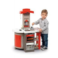 WOWO Veľká elektronická detská kuchynka s príslušenstvom - plastová, skladacia, červená, s horákmi a zvukovým efektom