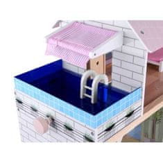 JOKOMISIADA Drevený domček pre bábiky + bazén, výťah a nábytok
