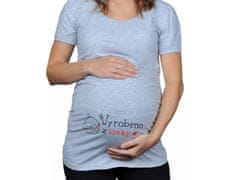 Divja Šedé tehotenské tričko Vyrobené z lásky CZ