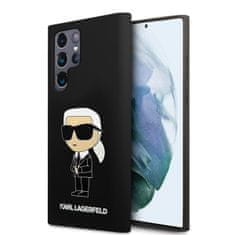 Karl Lagerfeld Zadný kryt Liquid Silicone Ikonik NFT pre Samsung Galaxy S24 Ultra Black