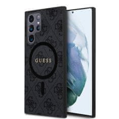 Guess Zadný kryt PU Leather 4G Colored Ring MagSafe pre Samsung Galaxy S24 Ultra Black