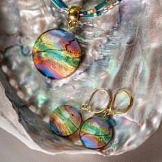 Lampglas Nežné náušnice Rainbow Essence s 24-karátovým zlatom v perlách Lampglas EP46