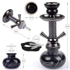 koryworld Vodná fajka - SHISHA čiernej farby 26cm/1 inhalačná hadička