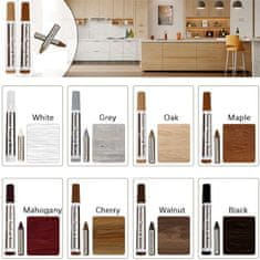 HOME & MARKER® Sada na opravu nedostatkov drevených povrchov rozličných farieb (8x vosk, 8x olejové fixky, strúhadlo) | WOODPENS