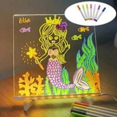 JOJOY® Kreatívna a praktická LED tabuľa na kreslenie a písanie so 7 farebnými perami (plus stojan a USB kábel) | LUMOBOARD