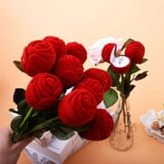 VIVVA® Romantická zamatová darčeková krabička na prsteň v tvare červenej ruže (1 ks darčeková krabička) | ROSABOX