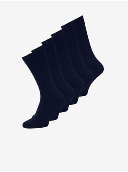 Jack&Jones Súprava piatich párov pánskych ponožiek v tmavo modrej farbe Jack & Jones Jens