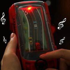 JOJOY® Interaktívna detská hra na šoférovanie so zvukovými a svetelnými efektami – červená farba | MINIVROOMER