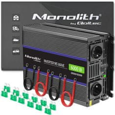 Qoltec Monolith 6000 MS Wave menič napätia | 12V na 230V | 3000/6000W | USB