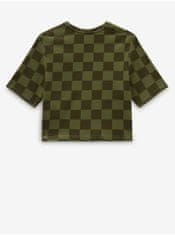 Vans Zelené dámske kockované cropped tričko VANS Checker S