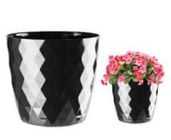 Galicja Dekoratívny kvetináč 12x11 cm čierny plastový trendy