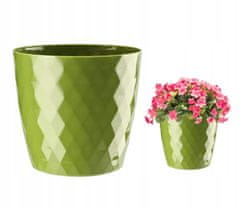 Galicja Dekoratívny kvetináč 12x11 cm zelený plastový trendy