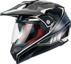 MAXX FS 606 Enduro helma so slnečnou clonou čierno strieborná XL černostříbrná
