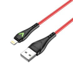 Borofone Kábel BX65 Bright - USB na Lightning - 2A 1 meter červený