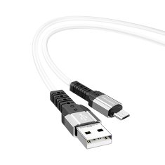 Borofone  kábel BX64 Special Silicone - USB na Micro USB - 3A 1 meter biely