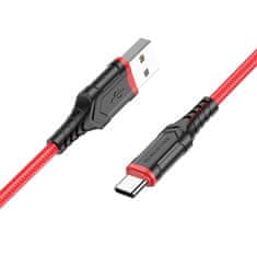 Borofone Kábel BX67 - USB na typ C - 3A 1 meter červený