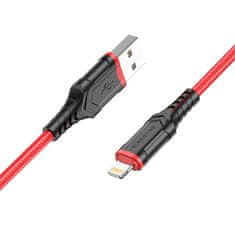 Borofone Kábel BX67 - USB na Lightning - 2,4A 1 meter červený