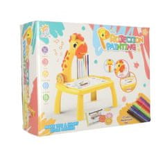 KIK Kresliaci stôl pre deti s projektorom žirafa žltý