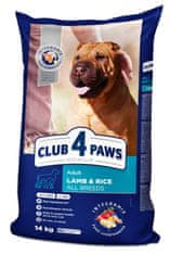 Club4Paws Premium CLUB 4 PAWS Premium kompletné suché krmivo pre dospelé psy všetkých plemien - jahňacie a ryža 14 kg