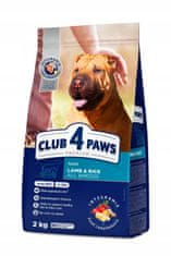 Club4Paws Premium CLUB 4 PAWS suché krmivo pre psy všetkých plemien s jahňacím mäsom a ryžou 2 kg