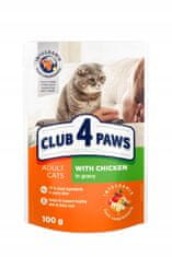 Club4Paws Premium CLUB 4 PAWS mokré krmivo pre mačky - Kuracie mäso v omáčke 24x100g