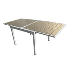 KONDELA Záhradný rozkladací stôl hnedá, šedá oceľ DORIO