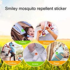 Netscroll Nálepky na odpudzovanie komárov (60 nálepiek), náplasti na odpudzovanie komárov, nálepky s usmievajúcimi sa tvárami (Smileys), PatchStickers